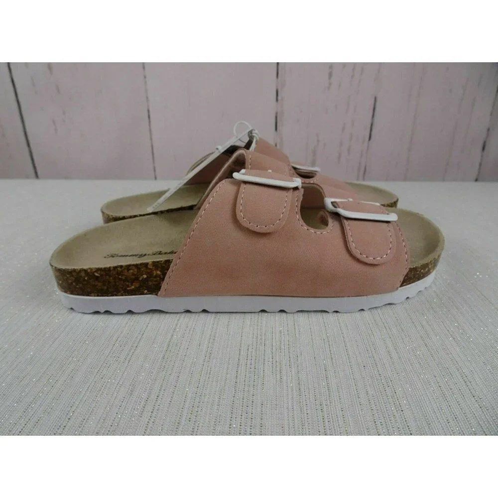 Tommy Bahama Girl's Sandals Double Strap Slip-On Shoes Blush Pink NWT Large 1/2